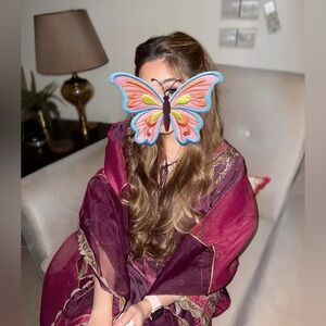 Zaaviay - Chic Burgundy and Gold Women's Suit ( Ranjhana -Three Piece)